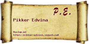 Pikker Edvina névjegykártya